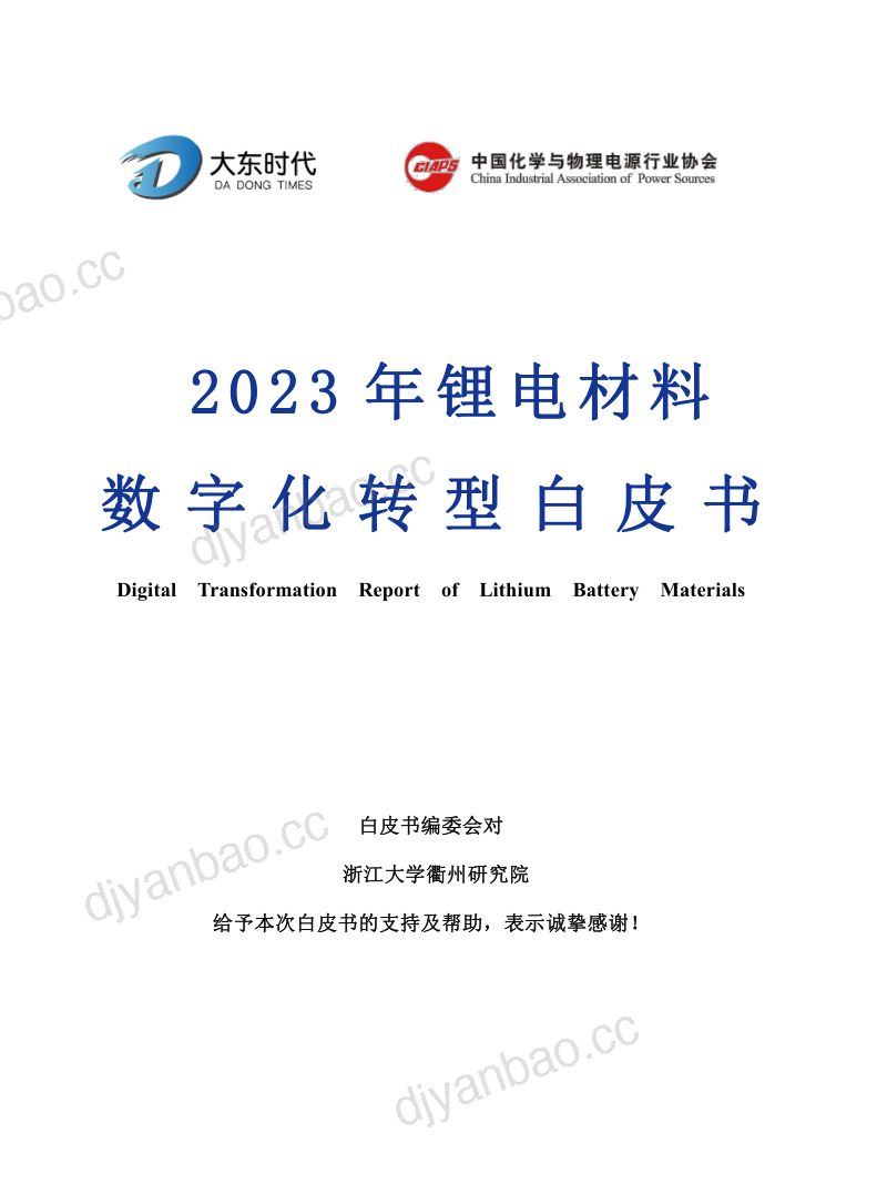 大东时代：2023锂电材料数字化转型白皮书（34页） 第3页
