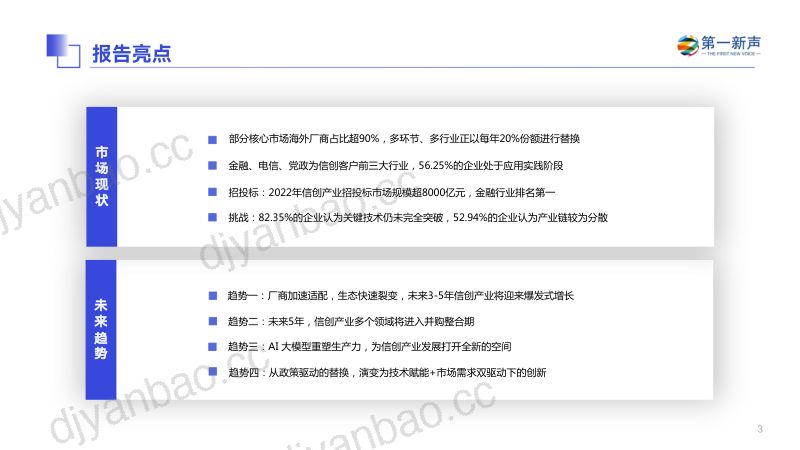 第一新声:2023年中国信创产业研究报告(57页) 第3页