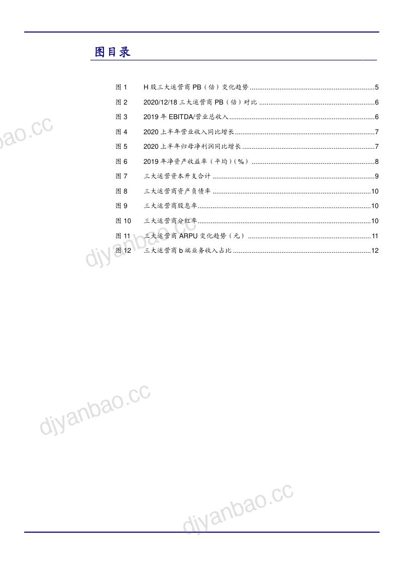 2021年通信设备行业三大运营商估值对比分析报告（12页） 第3页