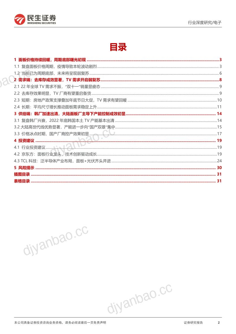 面板行业深度报告:去库存效果初显底部静候暖春至-230119(32页) 第2页