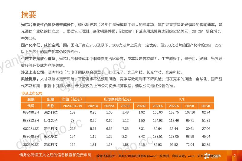半导体行业：AI算力系列之光通信用光芯片受益流量增长和全球份额提升-230420（31页） 第2页