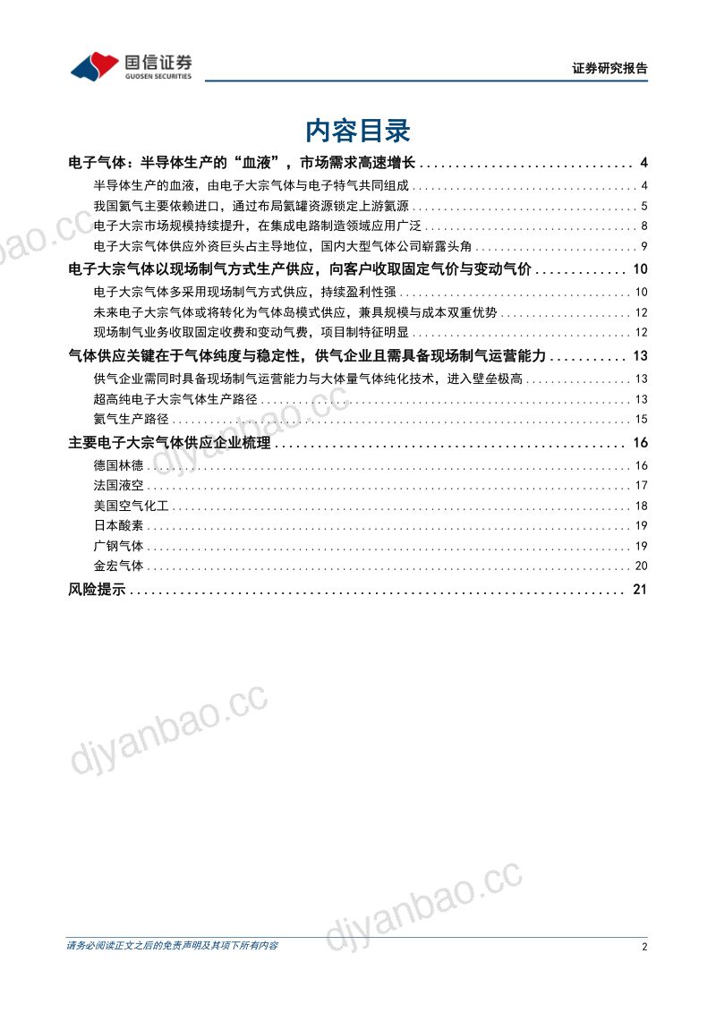 电子大宗气体行业专题：国产替代进程加速看好业务长期稳定性与客户黏性-230719（24页） 第2页