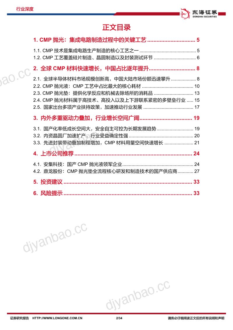 半导体行业深度报告（五）：抛光钻孔千回检先进工艺技术]带来CMP抛光材料新增长空间-231123（34页） 第2页