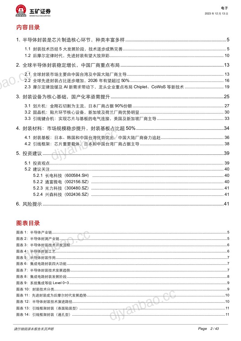 半导体封装行业深度:先进封装引领未来上游设备材料持续受益-231213(42页) 第2页