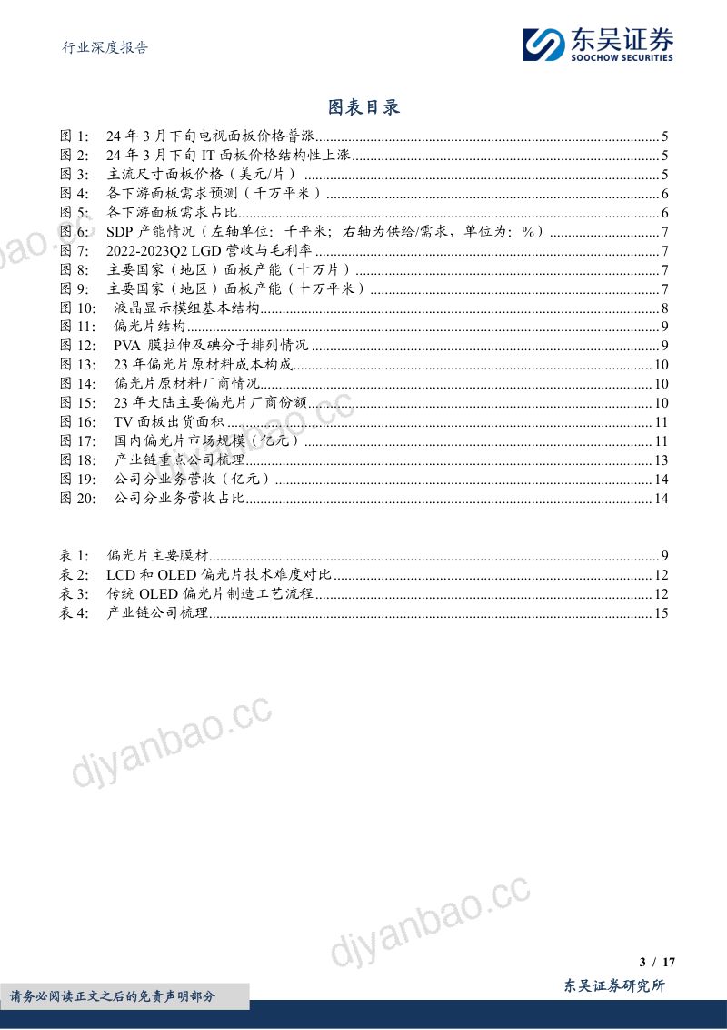 偏光片行业深度：大陆面板厂商份额提升趋势明确偏光片国产替代需求扩大-240426（17页） 第3页