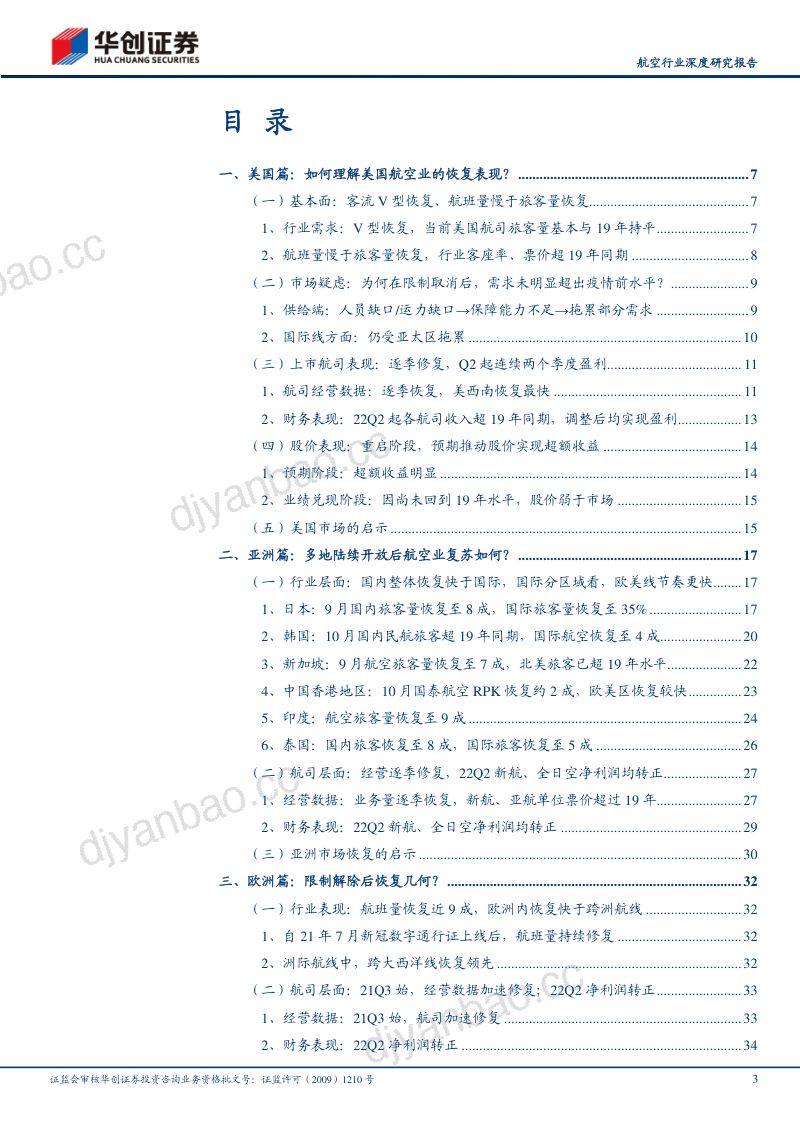 航空行业深度研究报告:航空复苏之路系列研究(八)数据透视海外航司恢复节奏的背后-221129(43页) 第3页