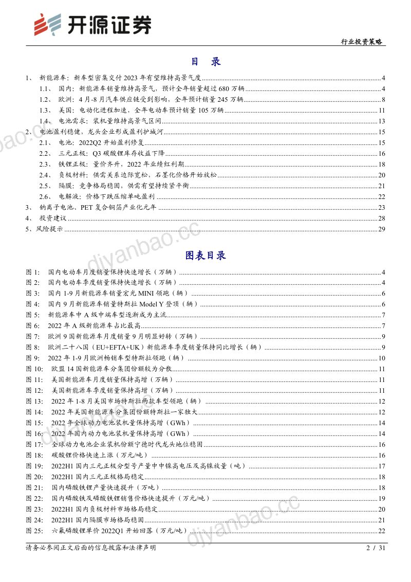 电动车行业投资策略:汽车电动化趋势延续电池新技术即将产业化-221204(31页) 第2页