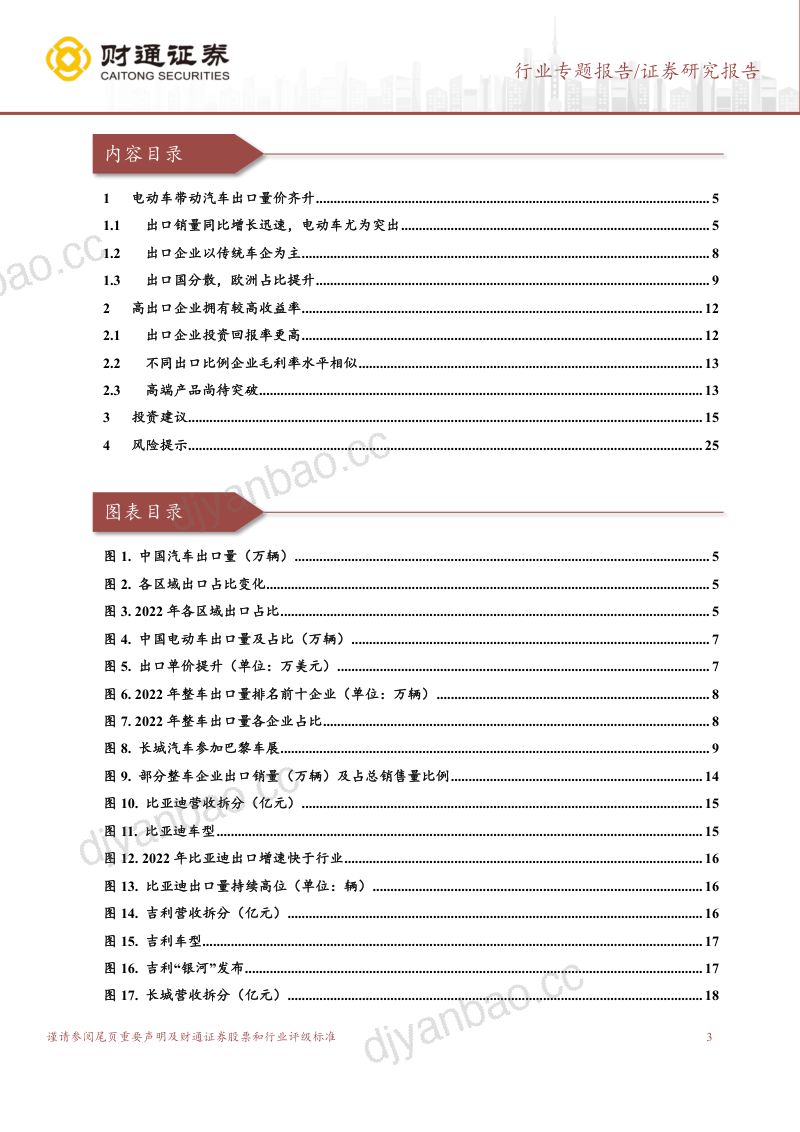 中国汽车行业出口洞察:电动车为增长引擎汽车出口前景向好-230317(26页) 第3页
