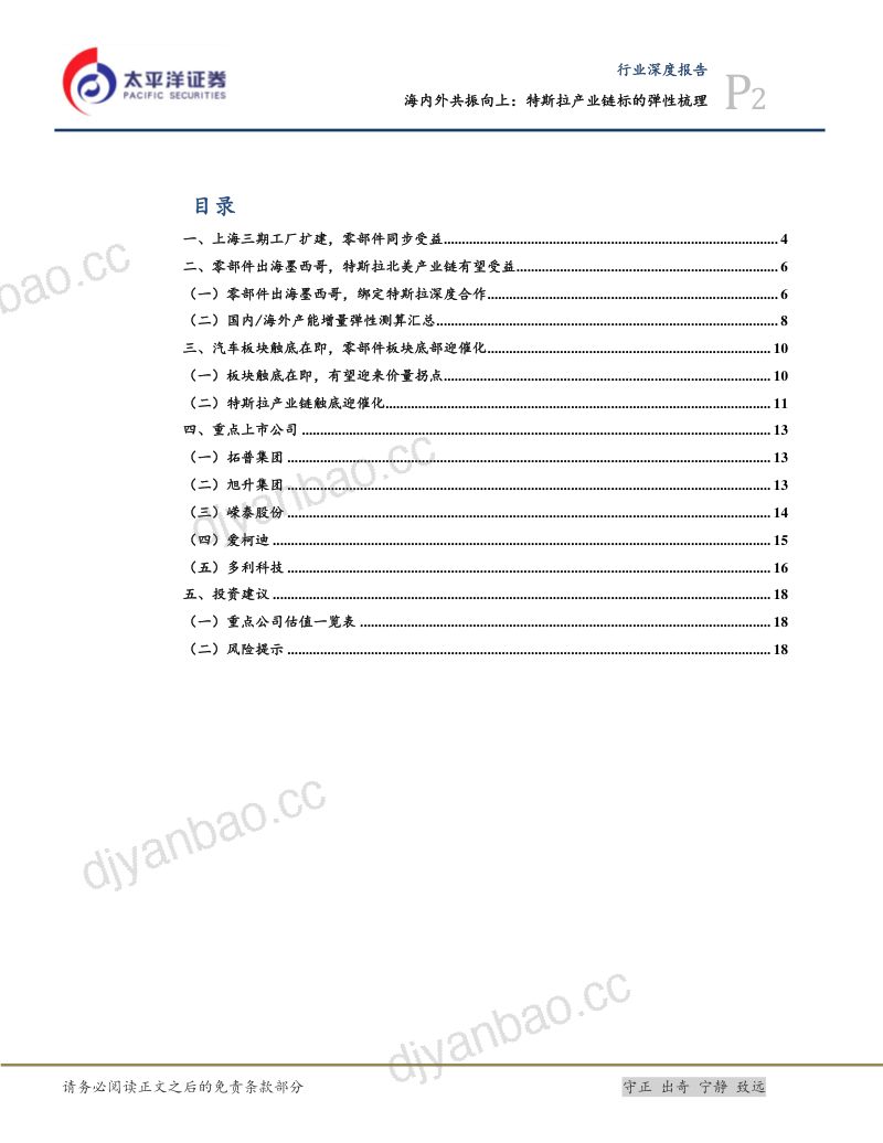 汽车行业：海内外共振向上特斯拉产业链标的弹性梳理-230529（20页） 第2页