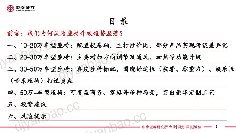 乘用车座椅行业深度：汽车显性消费属性重要配置23年产品升级趋势加速-230808（46页） 第2页
