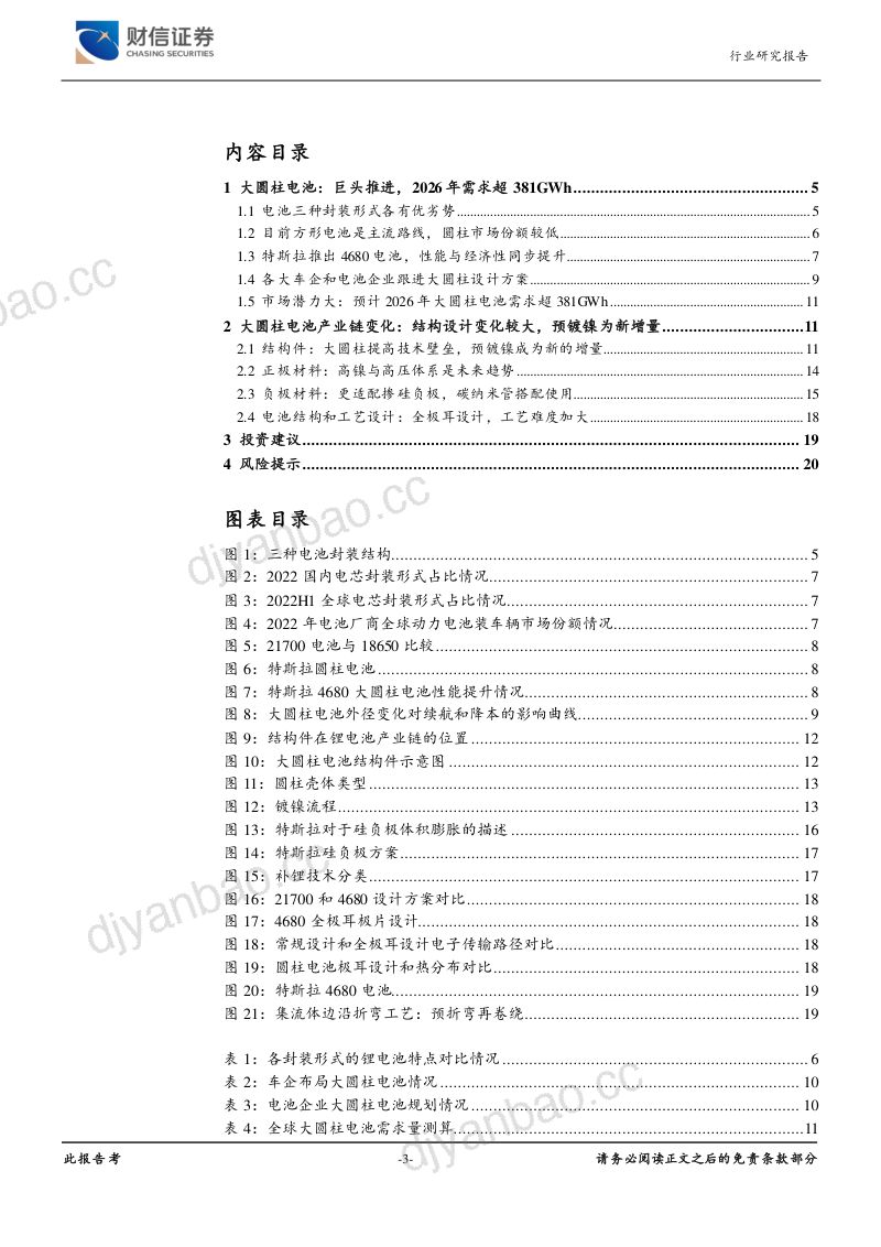 新能源电池行业新技术之四:大圆柱电池巨头推动高镍和硅负极搭配-230811(21页) 第3页