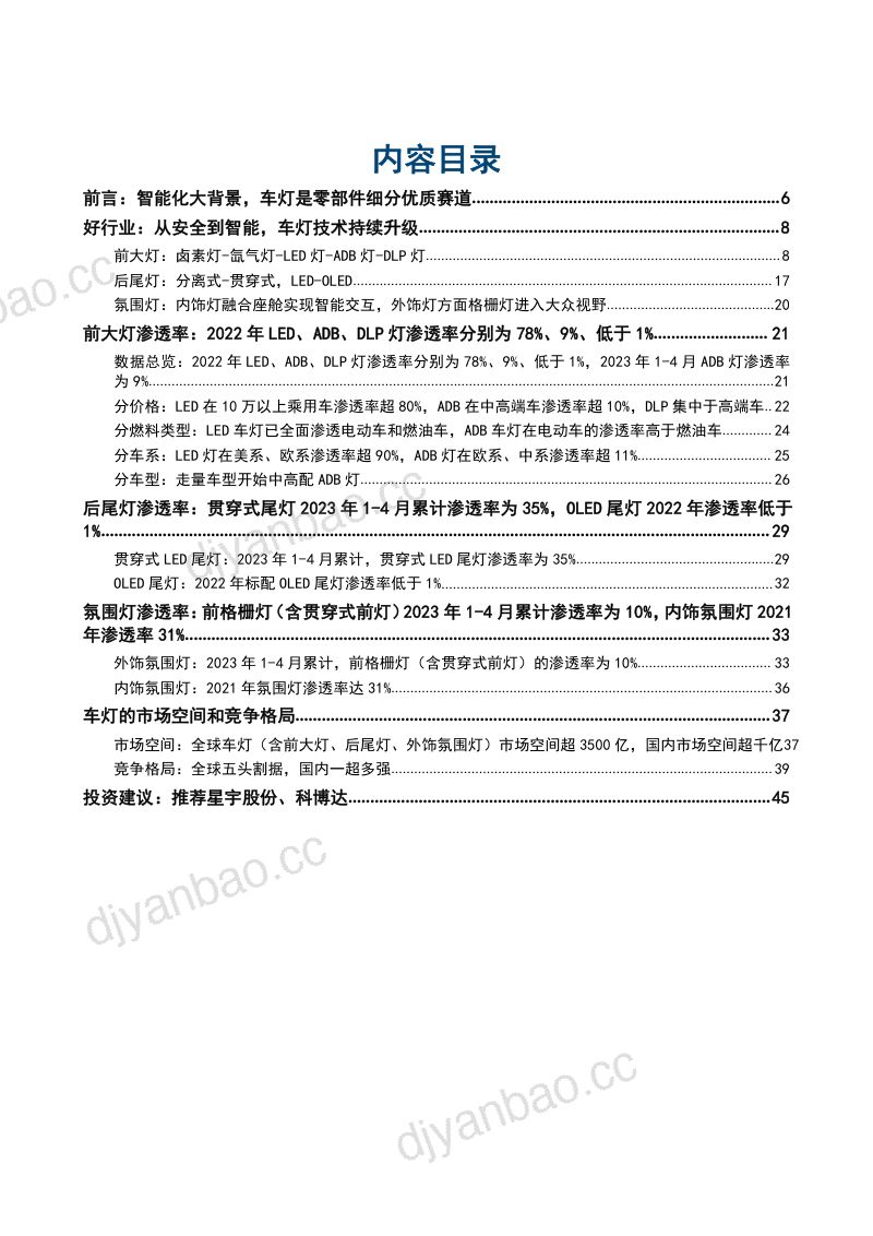 2023汽车车灯行业渗透率、市场空间及竞争格局分析报告(47页) 第2页