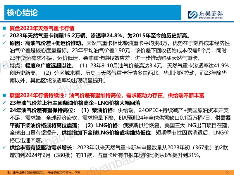 汽车与零部件行业燃气重卡专题:看好天然气结构催化行业向上【勘误版】-240307(45页) 第2页