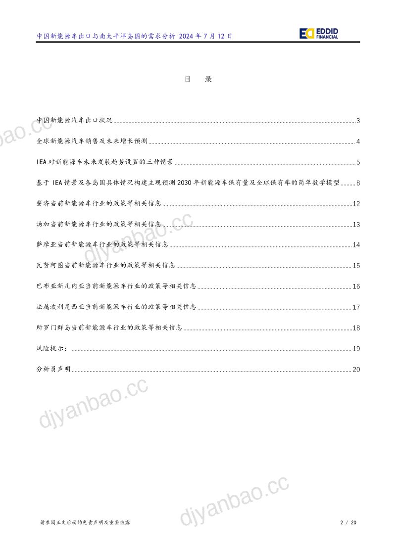 中国新能源车出口与南太平洋岛国的需求分析-240712（20页） 第2页