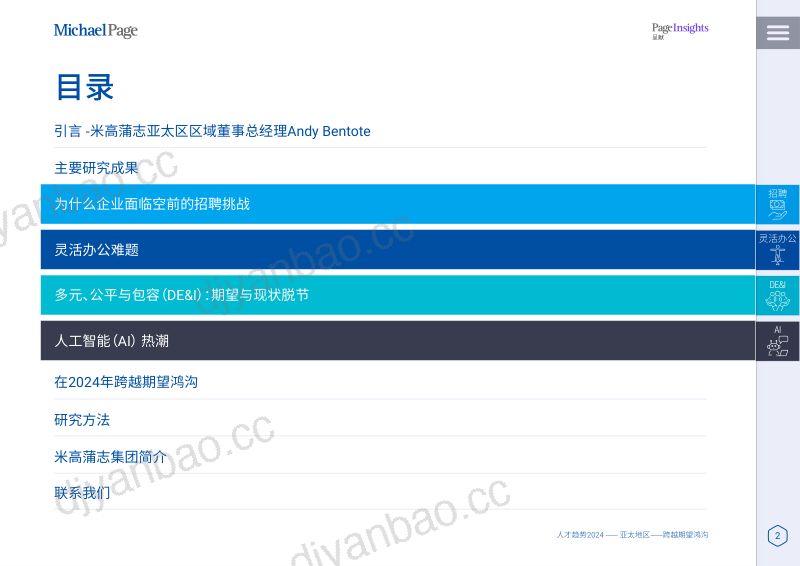 米高蒲志(Michael Page):亚太市场人才趋势报告2024-跨越期望鸿沟(42页) 第2页