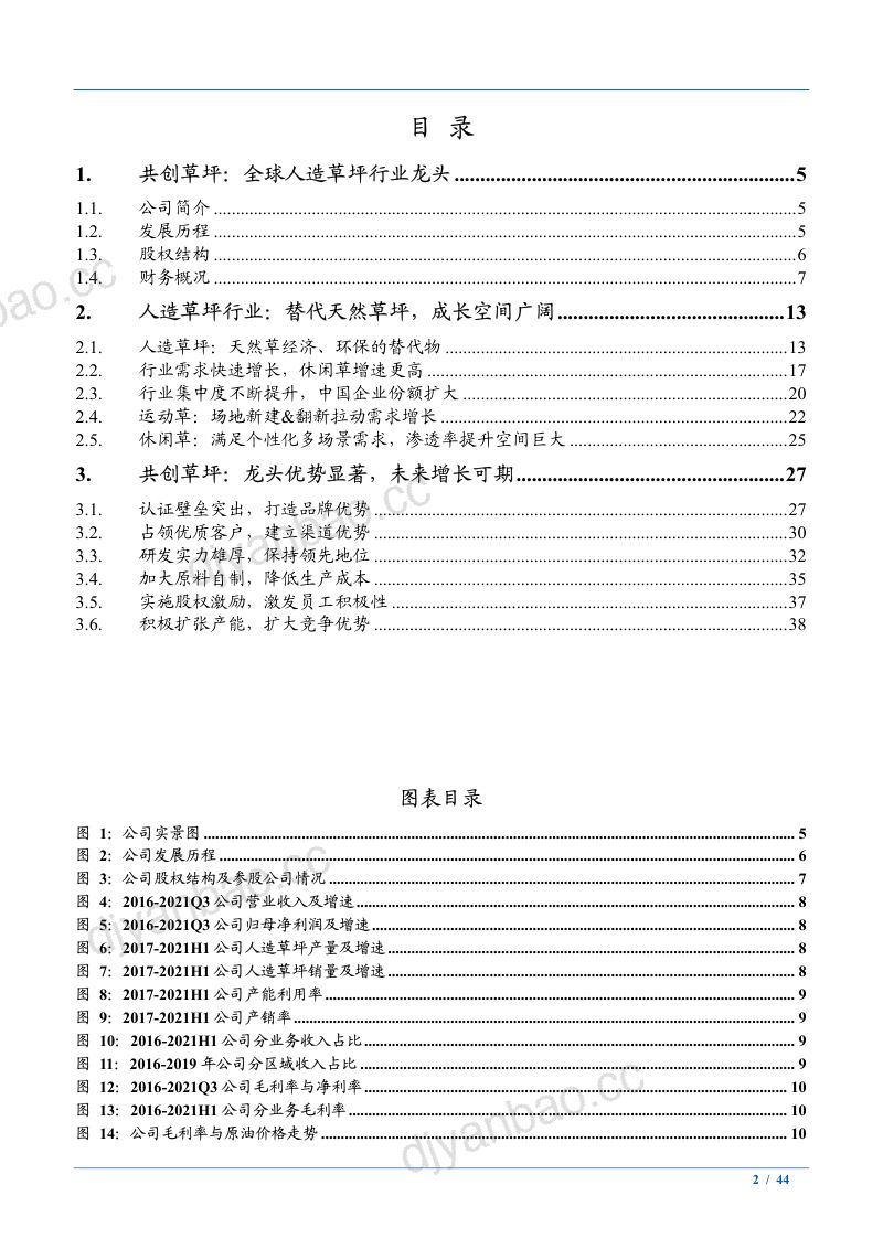 2021年人造草坪行业需求研究及龙头企业共创草坪财务分析报告(40页) 第2页