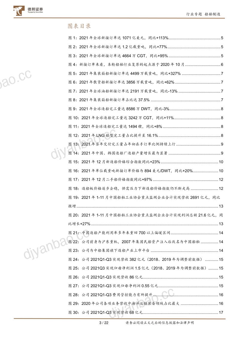 船舶制造行业年度回顾:船舶行业周期回暖信号显著中国船企竞争力凸显-220112(21页) 第3页