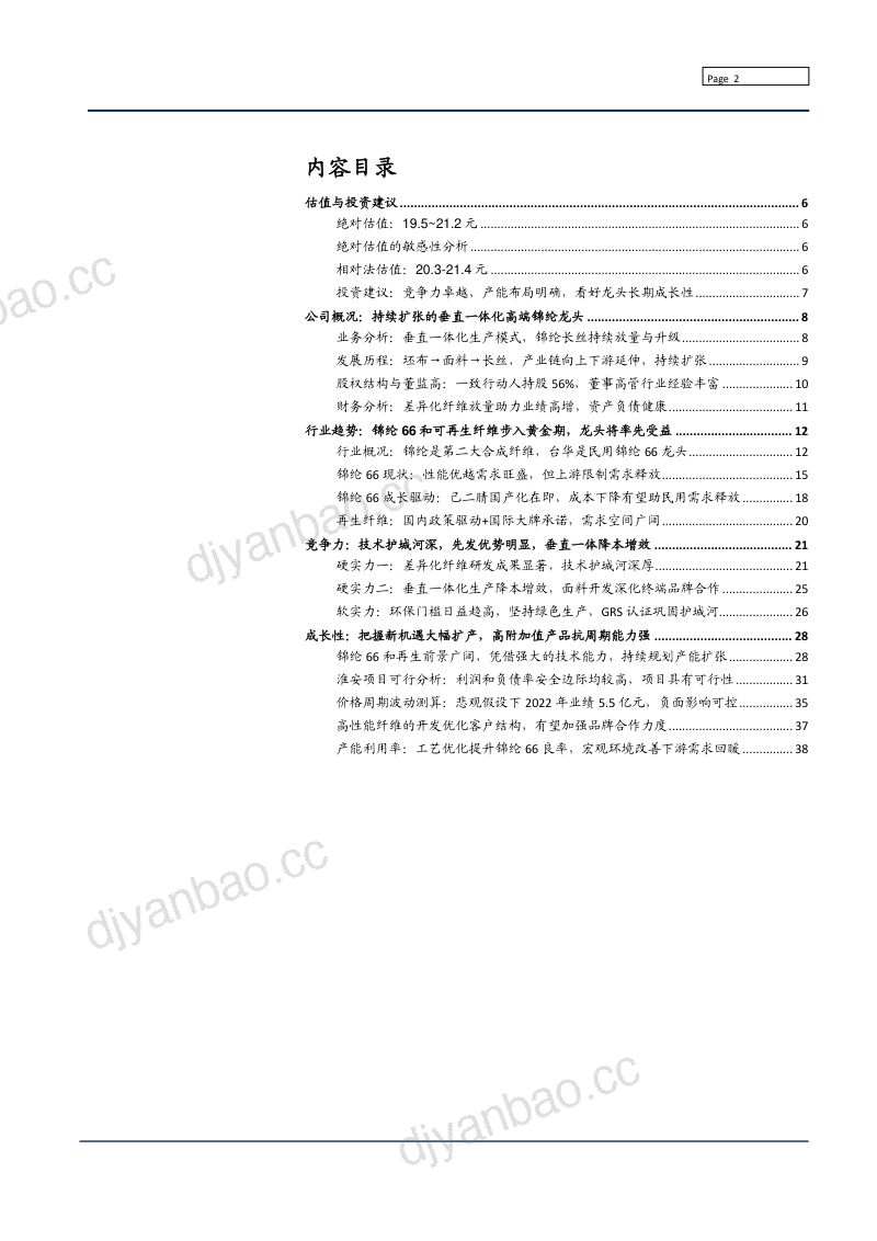 2022年高端锦纶龙头台华新材竞争力分析及棉纶66行业现状趋势研究报告（42页） 第2页