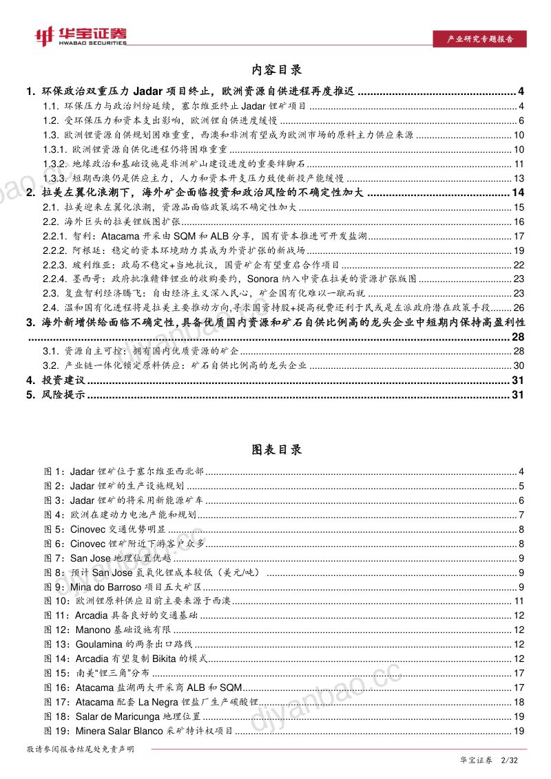 锂行业深度报告：海外新增供给面临不确定把握锂矿自供是盈利屏障-220303（31页） 第2页