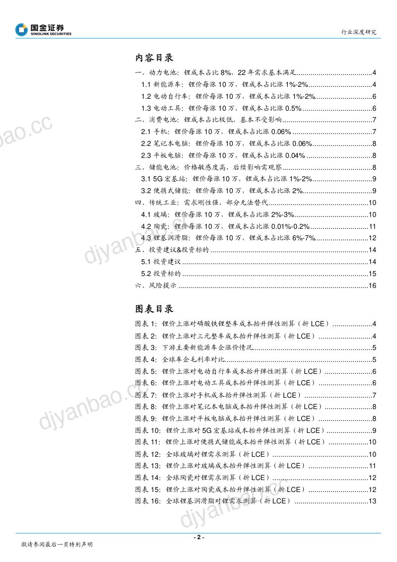 金属材料行业锂系列深度(七):需求对价格敏感度几何?-220306(16页) 第2页