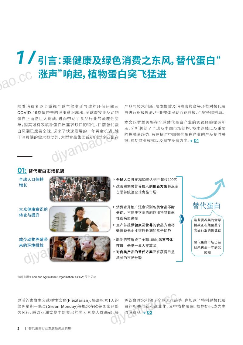 罗兰贝格:替代蛋白行业一文读懂替代蛋白市场趋势、商业模式和投资机会:勇往“植”前替代蛋白市场迎来黄金十年(20页) 第3页