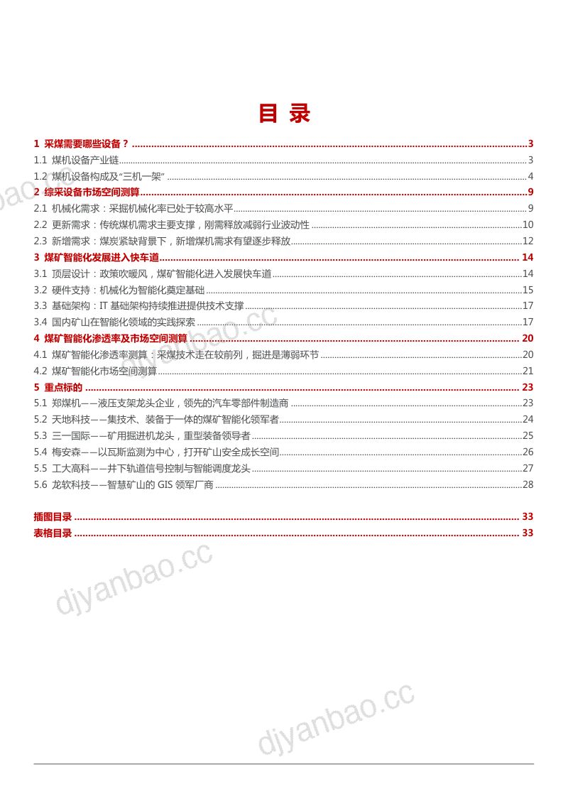 2022年采煤设备市场空间测算及煤矿智能化发展研究报告（33页） 第2页