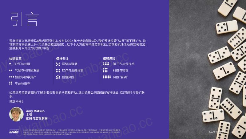 毕马威：2022年十大监管挑战报告（27页） 第3页