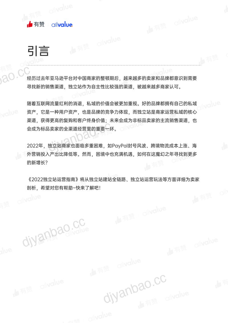 有赞：2022独立站运营指南（39页） 第2页