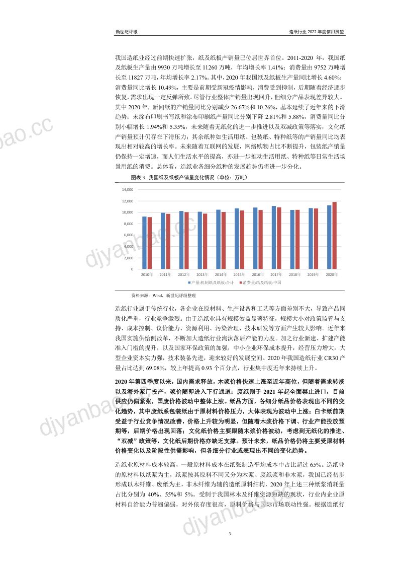 上海新世纪资信:造纸行业2022年度信用展望(23页) 第3页