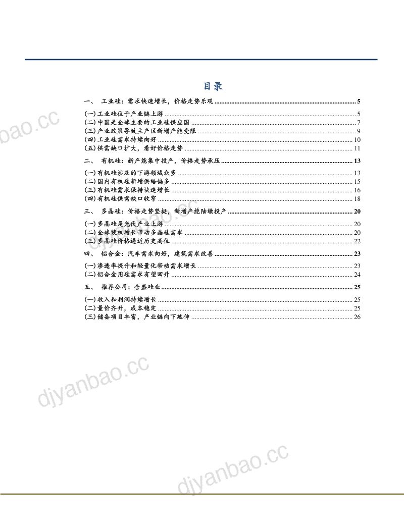 2022年工业硅、有机硅、多晶硅市场供给需求现状及发展趋势分析报告(28页) 第2页