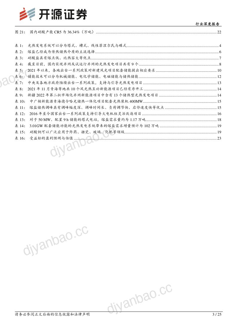 基础化工行业深度报告：熔盐储能或将放量“两钠”及硝酸企业或将受益-220906（25页） 第3页