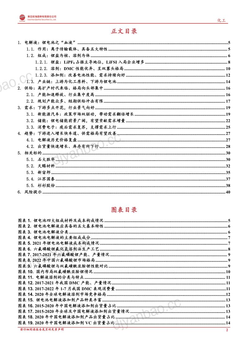 化工行业新材料：新能源汽车+储能双轮驱动、电解液景气度有望延续-220922（43页） 第2页