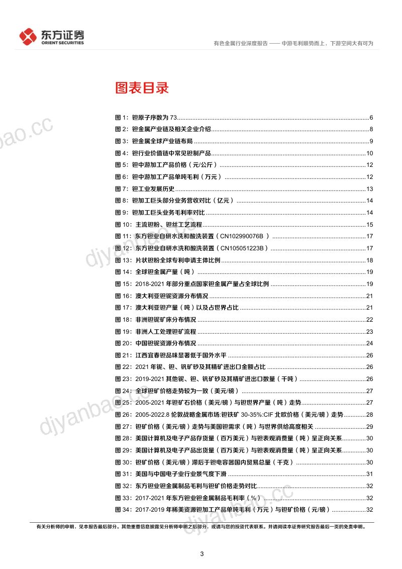 有色金属行业钽中游冶炼加工行业深度报告:中游毛利顺势而上下游空间大有可为-220922(50页) 第3页