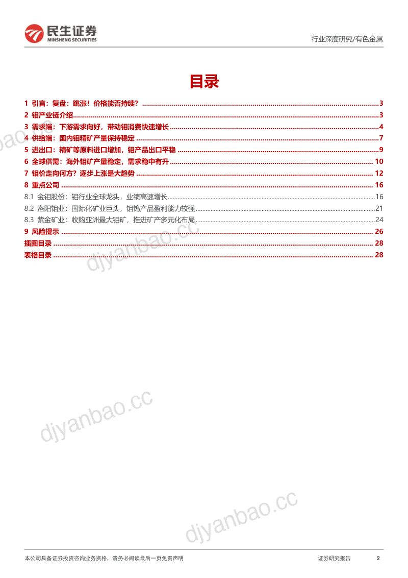 钼行业深度报告：供需紧张钼精矿价格持续上涨可期-20221201（30页） 第2页