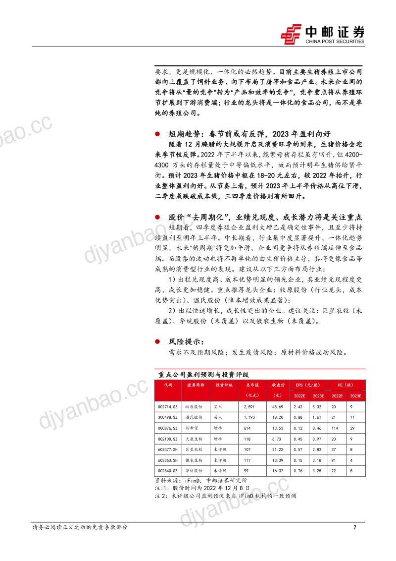 养殖行业系列报告之一：市场是否还有猪周期？-221208（44页） 第2页