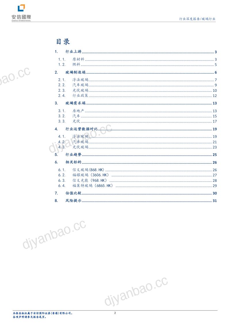 玻璃行业深度：行业短时承压厚积薄发（32页） 第2页