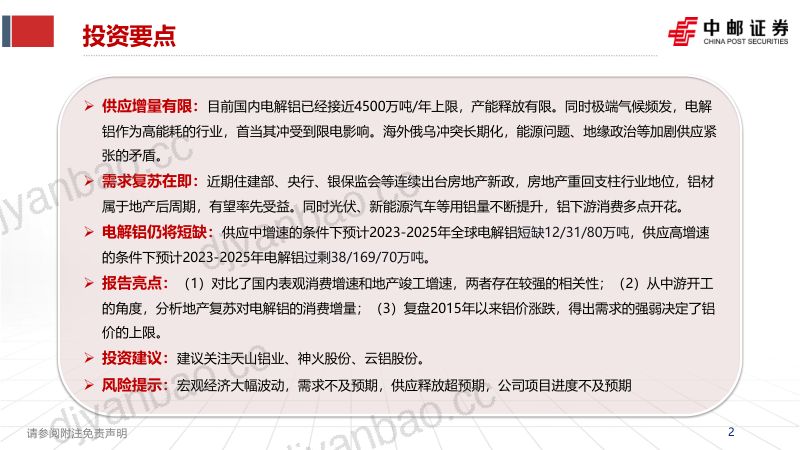 铝行业报告:需求复苏行情大年有望启动-230130(36页) 第2页