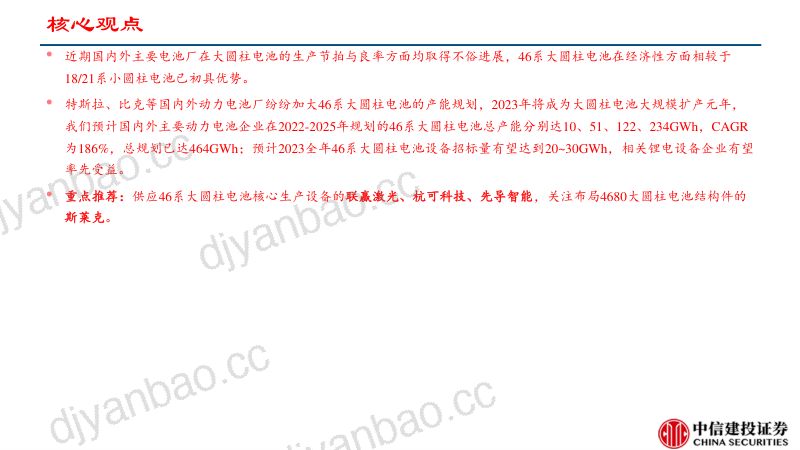 46系大圆柱锂电设备行业研究：规模化量产拐点已现大圆柱电池产能规划全梳理-230207（21页） 第2页