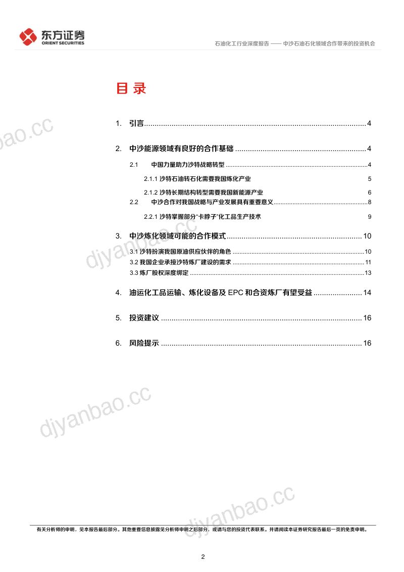 石油化工行业：中沙石油石化领域合作带来的投资机会-230209（18页） 第2页