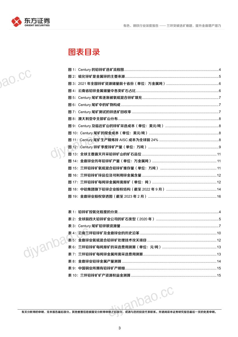 锌行业报告:兰坪突破选矿难题提升金鼎增产潜力-230308(19页) 第3页