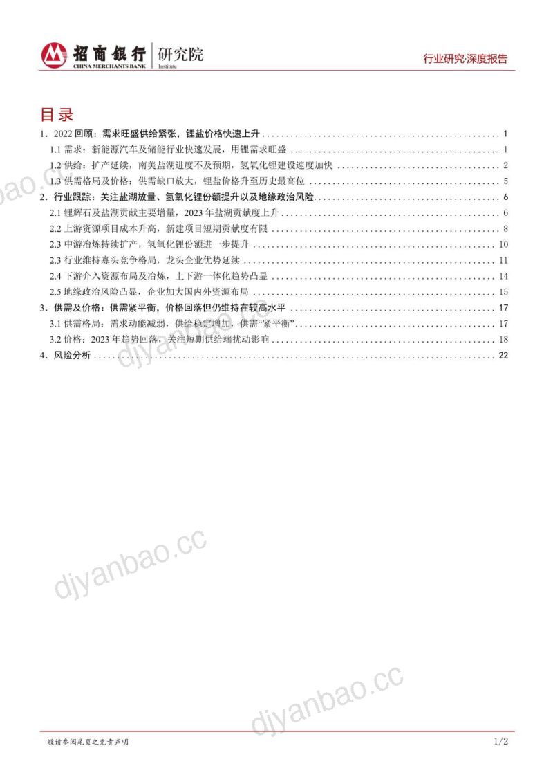 锂行业深度报告之2023年跟踪报告：供给紧张缓解价格如期回落-230307（27页） 第2页