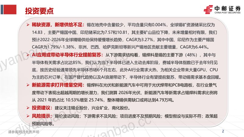 锡行业专题报告：AI金属只争朝“锡”-230401（35页） 第2页