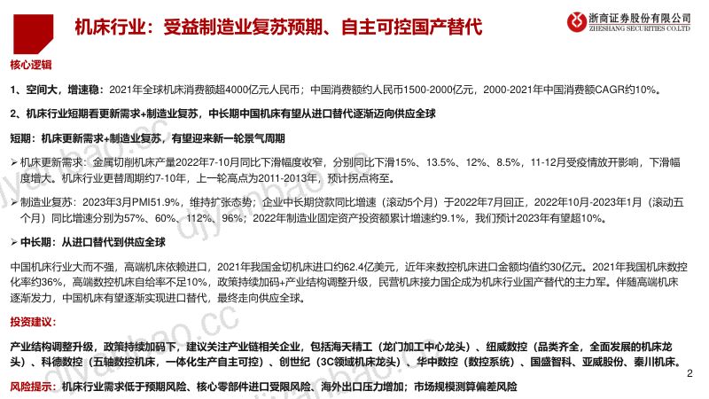 机械行业机床:受益制造业复苏预期、自主可控国产替代-230406(46页) 第2页