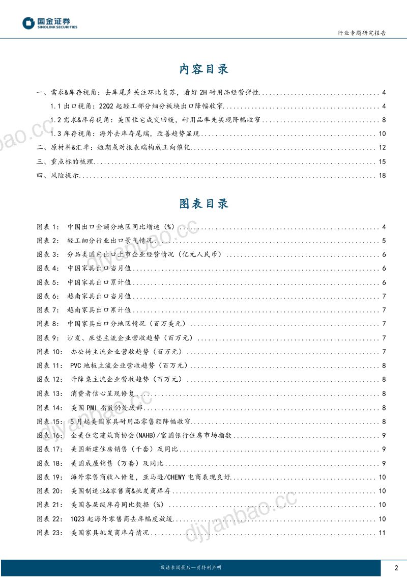 轻工出口行业专题：库存去化+经营修复双驱动三条主线重点布局-230723（20页） 第2页