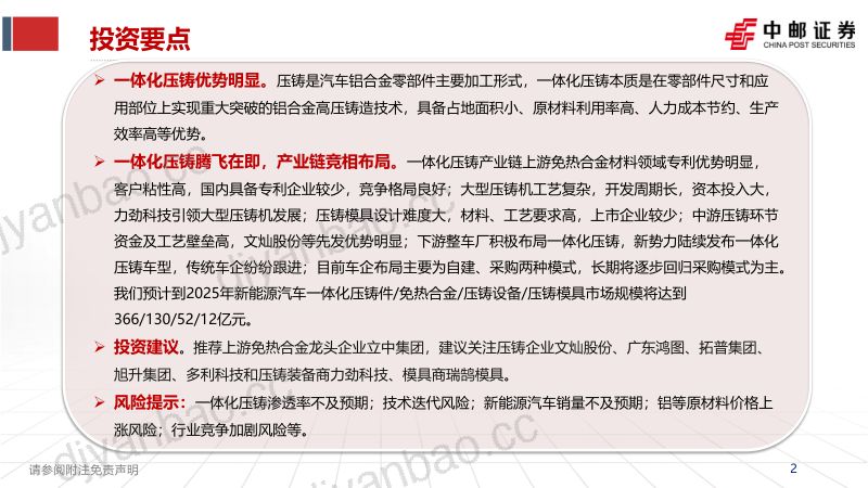 有色金属行业：一体化压铸未来已至-230903（29页） 第2页