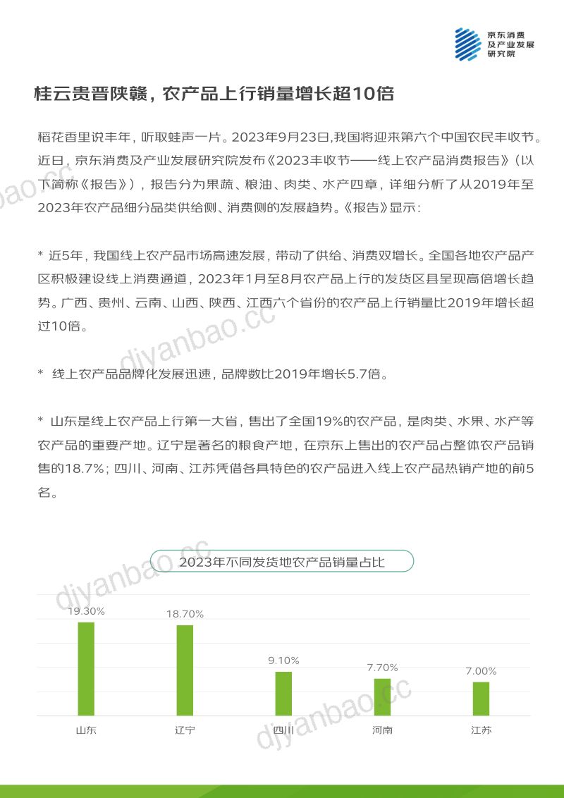 京东消费及产业发展研究院：2023丰收节线上农产品消费报告（48页） 第2页