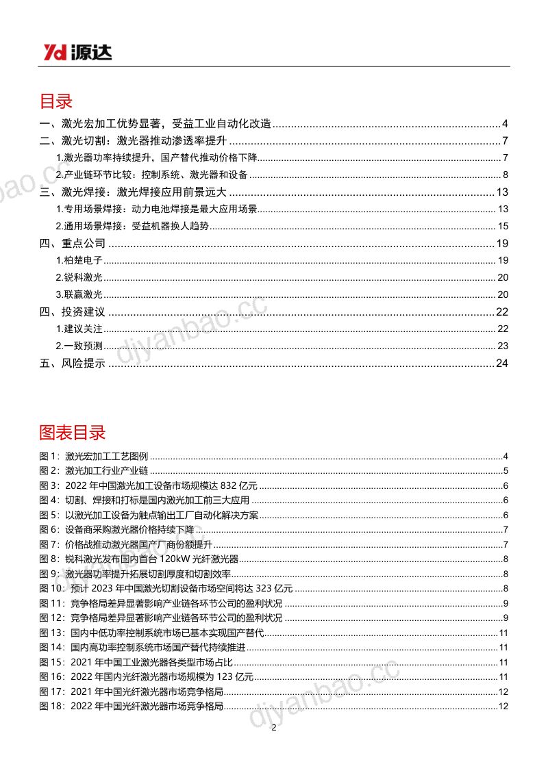 激光加工行业研究系列一:激光宏加工应用前景远大工业自动化升级助推行业发展-230926(25页) 第2页