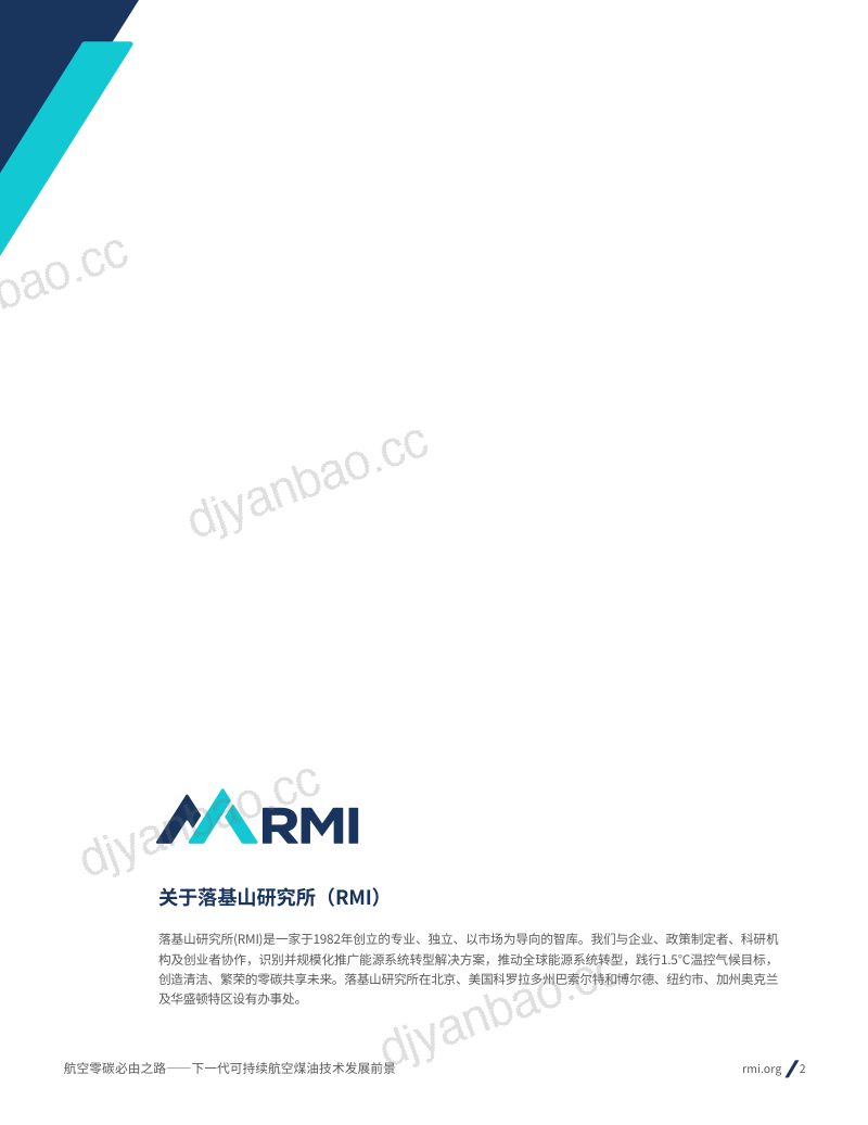 落基山研究院:2023航空零碳必由之路:下一代可持续航空煤油技术发展前景报告(40页) 第2页