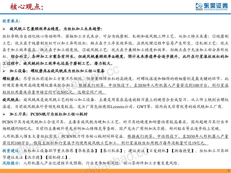 丝杠导轨行业深度:旋风铣工艺渗透率提升建议关注磨床&铣刀等环节-231113(38页) 第2页