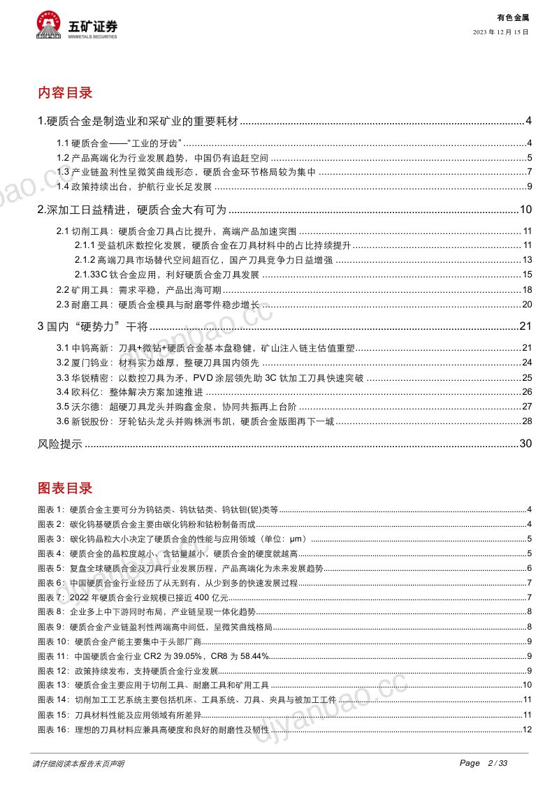 有色金属行业硬质合金及刀具系列一:制胜高端制造中国硬势力崛起-231215(33页) 第2页